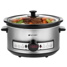 Медленноварка Kitfort КТ-212 серебристый