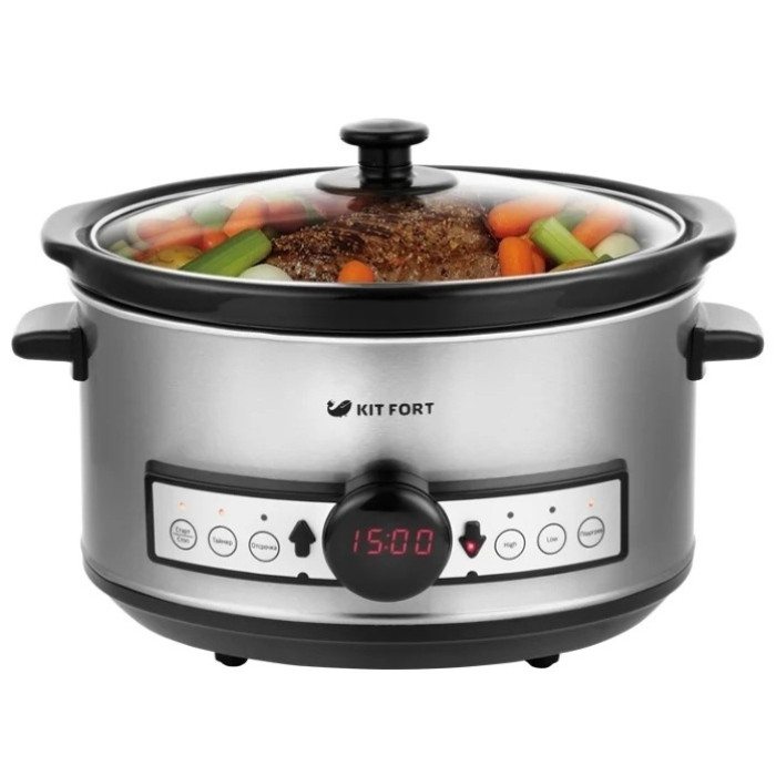 Медленноварка Kitfort КТ-212 серебристый