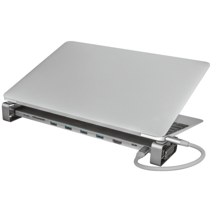 Trust Dalyx Aluminium 10-in-1 USB-C Multi-port Dock 23417 серый