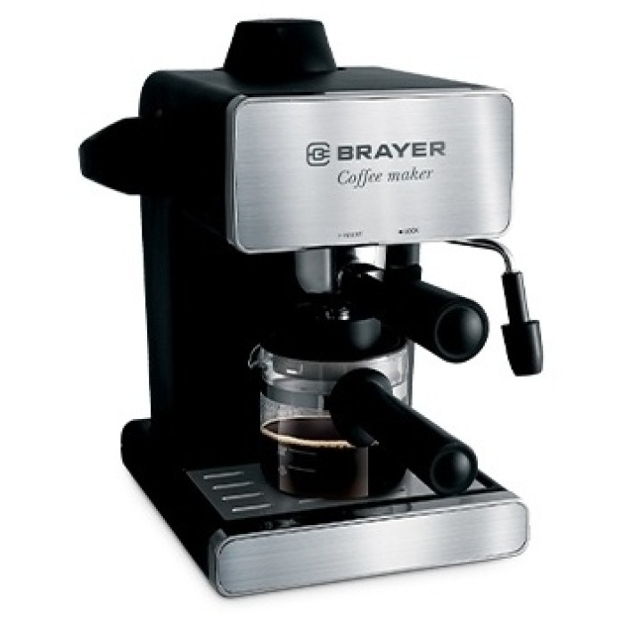 Кофеварка BRAYER BR1103 серебристый, черный