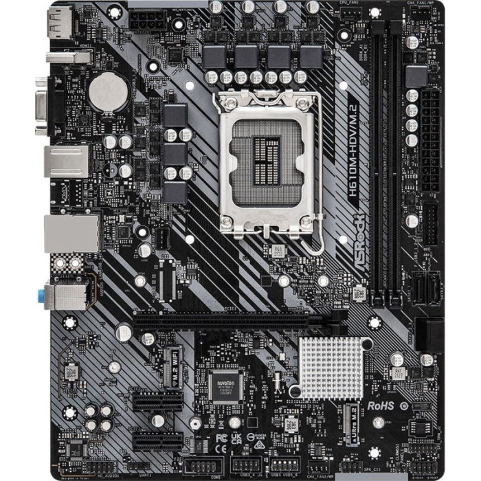MB Socket1700, MATX, iH610 (VGA+HDMI), ASRock H610M-HDV/M.2+ D5, 2DDR5, PCIx16, 2PCIx1