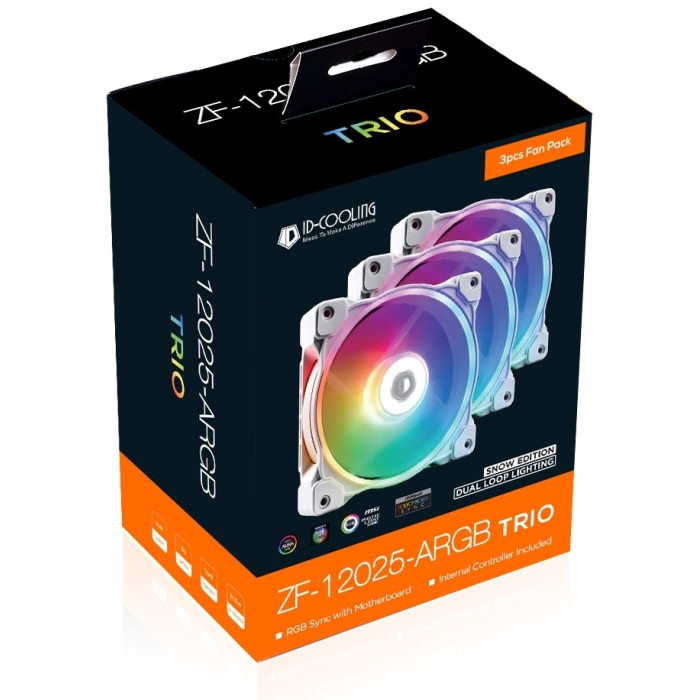ID-COOLING ZF-12025-ARGB-TRIO-SNOW