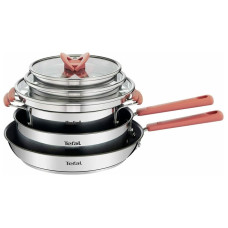 Tefal смешанный набор посуды Opti'Space G720S604 сталь 6 в 1