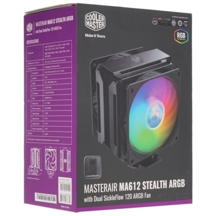 Cooler Master MasterAir MA612 Stealth ARGB MAP-T6PS-218PA-R1