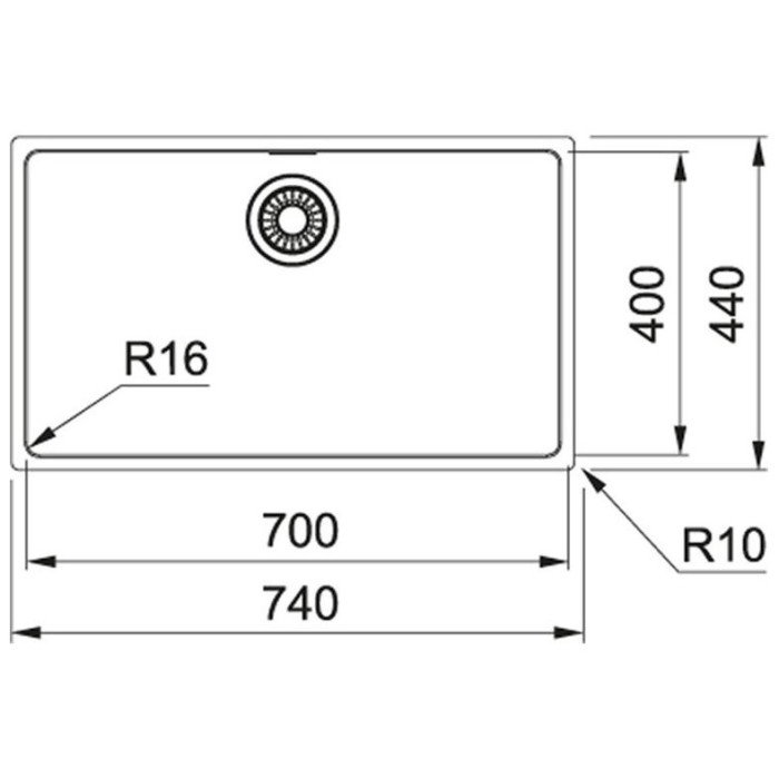 Franke подстольная MRX 110-70 122.0525.280 70x18 серый