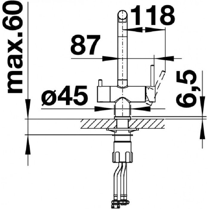 Смеситель для кухни (мойки) Blanco Fontas II 526670, двухзахватный