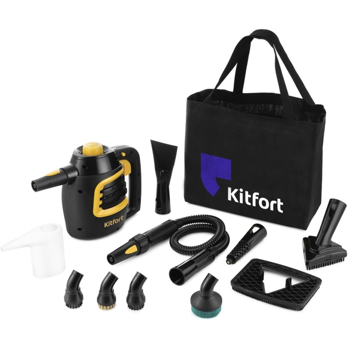 Пароочиститель Kitfort KT-930 черный, желтый