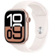 Apple Watch Series 10 GPS 46mm Rose Gold Aluminium Case with Light Blush Sport Band - M/L,Model A2999<br>