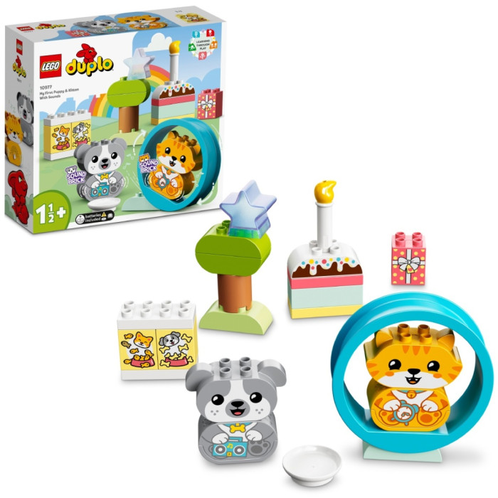 Конструктор LEGO Мой первый щенок и котёнок и их звуки, деталей 22 шт
