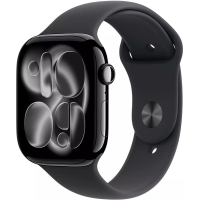 Apple Watch Series 11 GPS 42mm Jet Black Aluminium Case with Black Sport Band - M/L,Model A3331