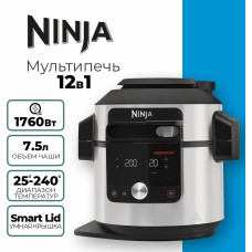 Мультиварка-Скороварка 12в1 Ninja OL650EU стальной/черный