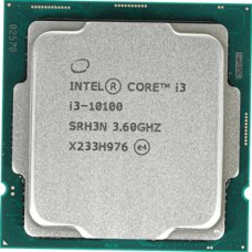 Процессор Intel Core i3-10100 3,6GHz (4,3GHz) 6Mb 4/8 Core Comet Lake UHD 630 65W FCLGA1200 Tray