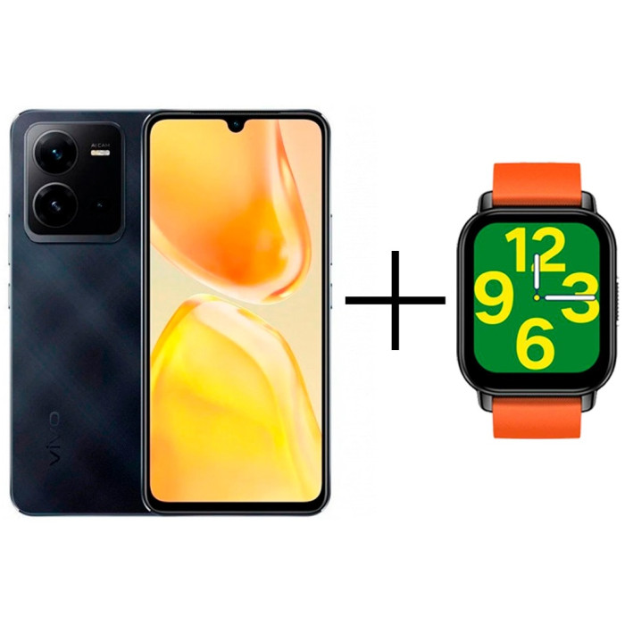 Vivo V25 5G 8 ГБ/256 ГБ черный + подарок Zeblaze Btalk Smart Watch