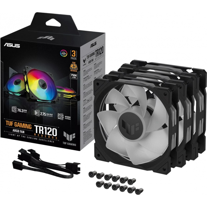 Вентилятор ASUS TUF GAMING TR120 FAN ARGB BLACK 3IN1 черный