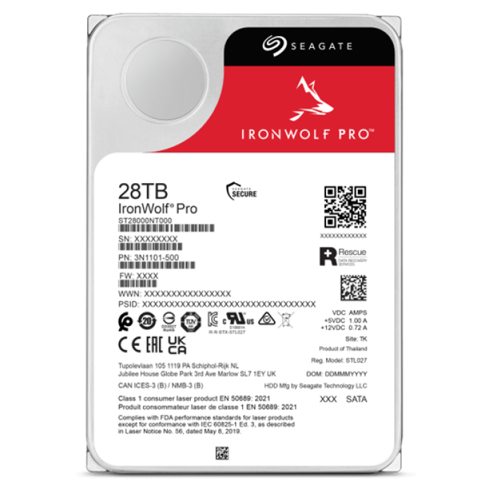 Жесткий диск для NAS систем 28Tb HDD Seagate IronWolf PRO SATA3 3.5' 7200 rpm 512Mb ST28000NT000