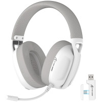 Bluetooth headphone Attack Shark L80 PRO, BT/cable/USB-C, White