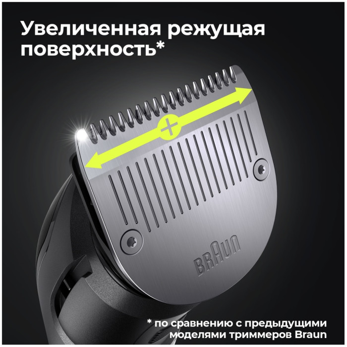 Триммер для бороды, усов и волос Braun MGK7320, 10 в 1, 8 насадок и бритва Gillette, серебристый