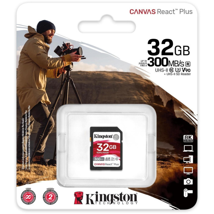 Kingston Canvas React Plus SDR2/32GB 32 Гб