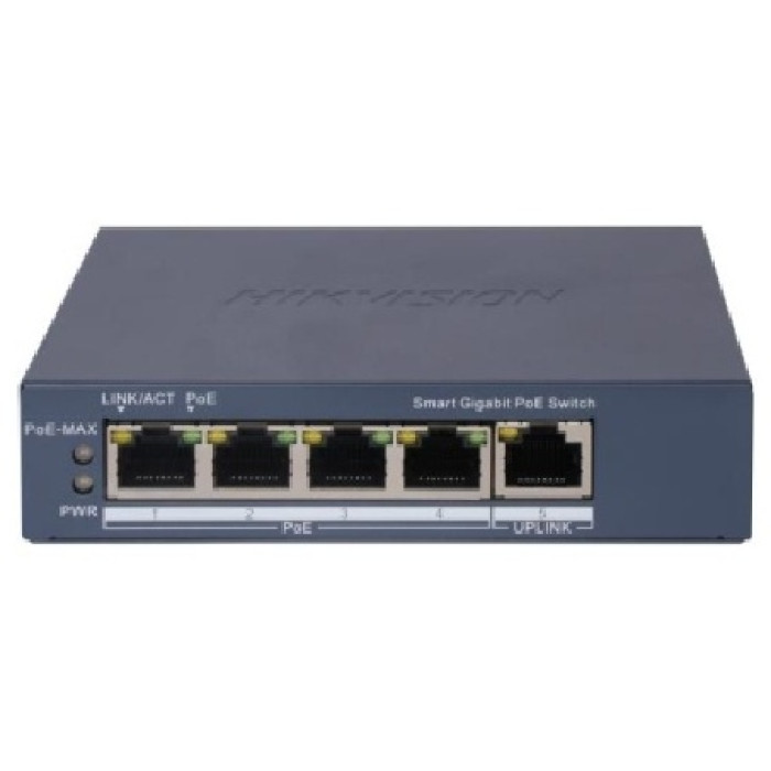 Hikvision DS-3E1505P-EI Коммутатор 4-портовый PoE, управление через Hik-Partner Pro