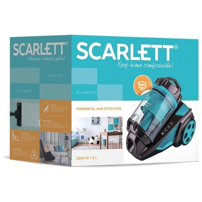 Scarlett SC-VC80C377 голубой, черный