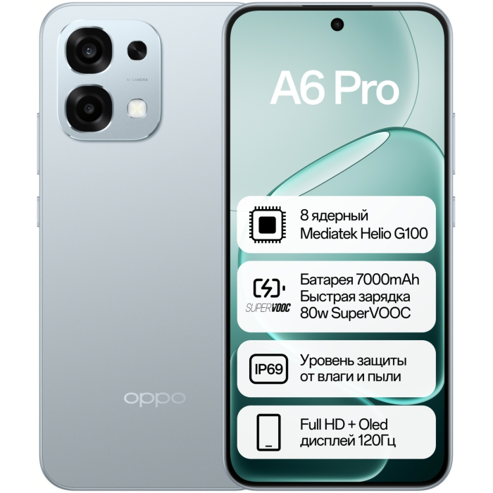 OPPO A6 Pro 8 ГБ/256 ГБ серый