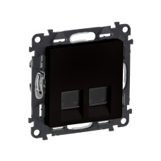 Информационная розетка двойная Legrand Valena Life RJ45 Кат.6 UTP с лиц. пан. антрацит<br>72397