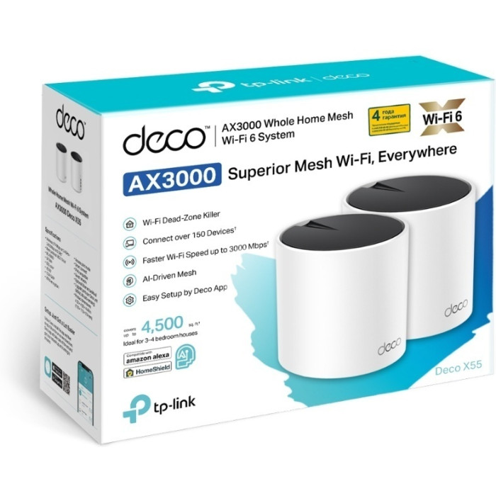 Wi-Fi Mesh система TP-LINK AX3000 Tp-Link Deco X55(2-pack) Wi-Fi 6