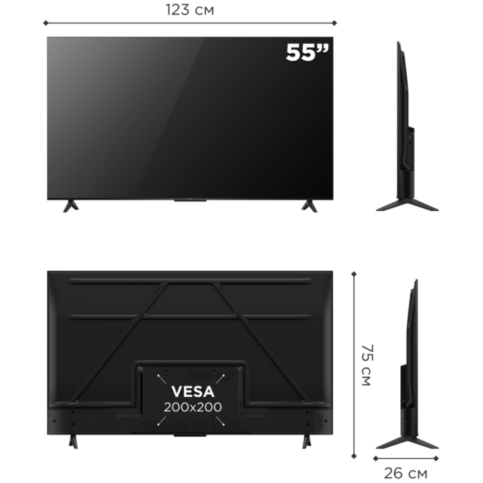 TCL 55V6C 140 см черный