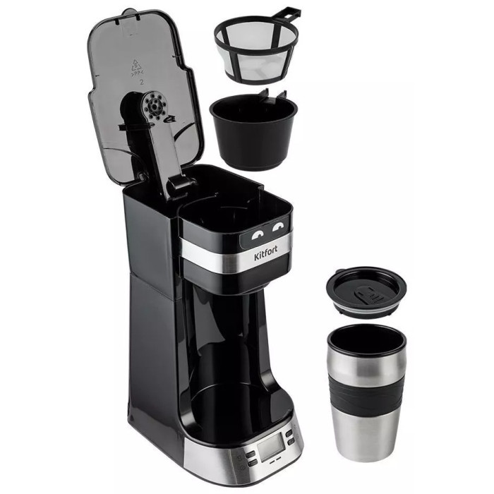 Кофеварка Kitfort KT-795 черный, серебристый