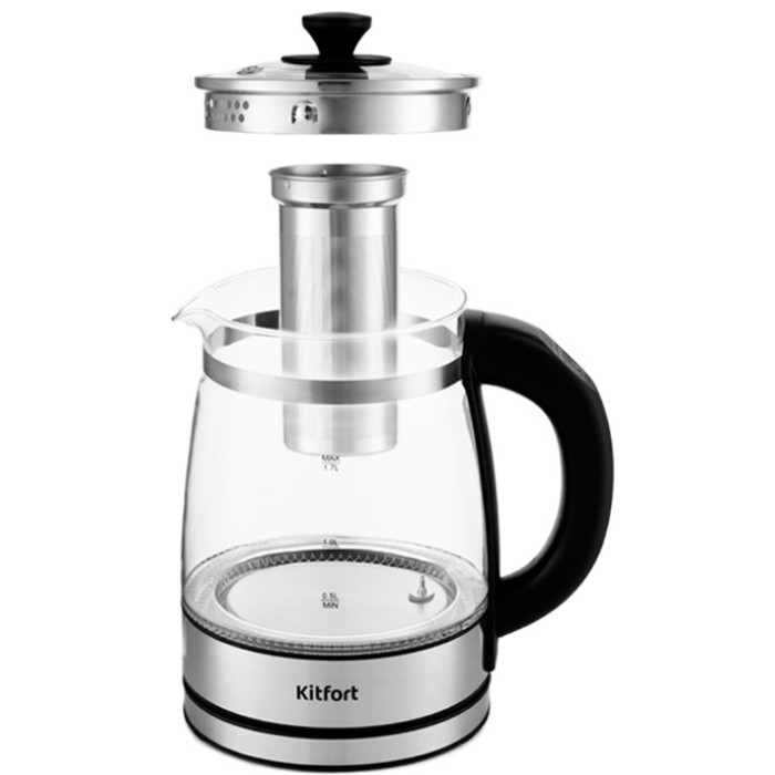 Электрочайник Kitfort КТ-6119 серебристый