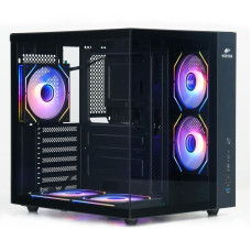 Корпус Wintek Cube Pro V909-B TG, ATX, USB 1*3.0/2*2.0, 5*12cm ARGB PWM (контр. + пульт д/у), чёрный