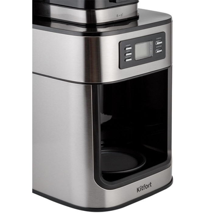 Кофемашина Kitfort КТ-781 серебристый, черный