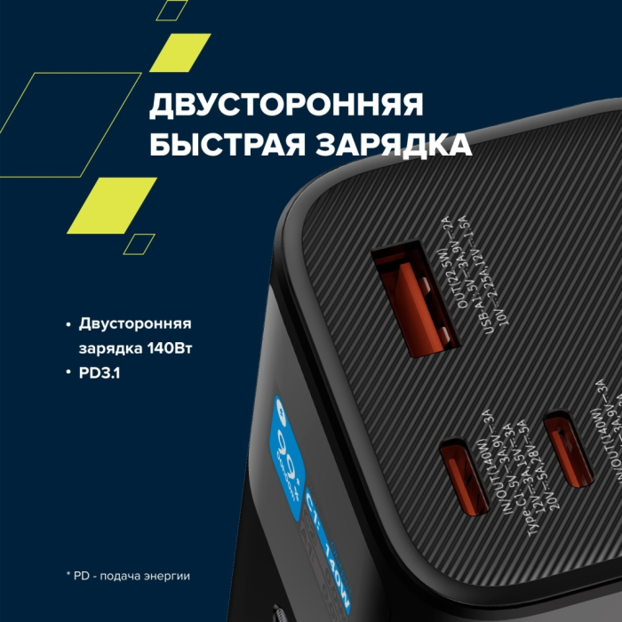 Внешний аккумулятор Canyon PB-2010 P 27000 мАч 140 Вт черный