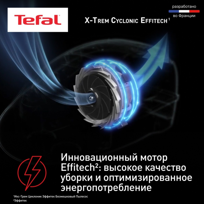 Tefal X-Trem Cyclonic Effitech TW7C89EA черный, бронзовый