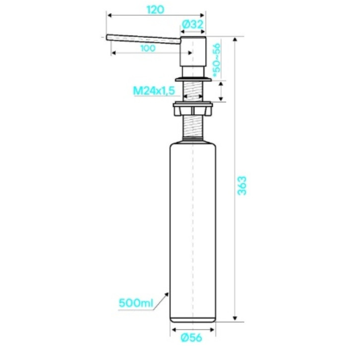 Дозатор для моющего средства KuchenStern TORN золото 531GL50