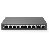 Коммутатор неуправляемый Reyee RG-ES110D-P, 8x10/100 PoE, 2x10/100 Uplink, PoE 110W
