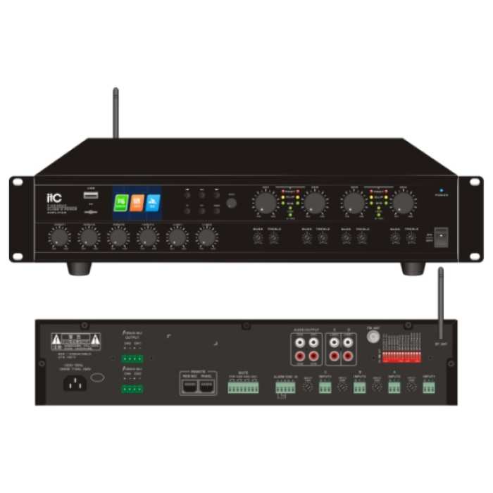 ITC T-2240UC 2-канальный матричный цифровой микшерный усилитель 2*240 Вт с Bluetooth, тюнером и MP3