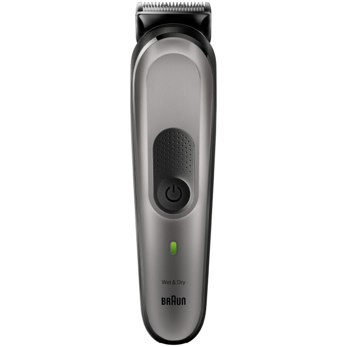 Триммер для бороды, усов и волос Braun MGK7320, 10 в 1, 8 насадок и бритва Gillette, серебристый
