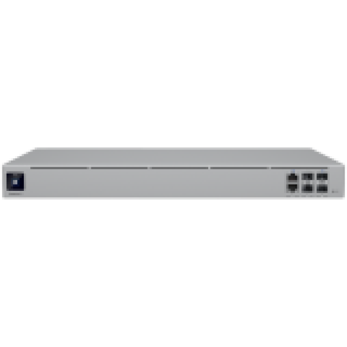 Ubiquiti UniFi EFG-EU 25G Enterprise-grade 25 Gbps UniFi Cloud Gateway with two WAN ports, 12.5 Gbps routing with IDS/IPS, (2) 25G SFP28, (2) 10G SFP+, and (2) 2.5 GbE RJ45 ports, 2x included hot-swap PSUs for power redundancy<br>