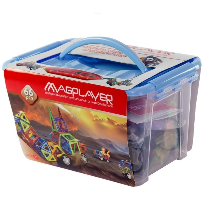 Конструктор Magplayer Магнитный конструктор, деталей 66 шт
