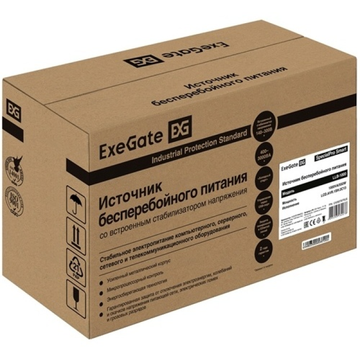 Источник бесперебойного питания ExeGate LLB-1000.LCD.AVR.1SH.2C13
