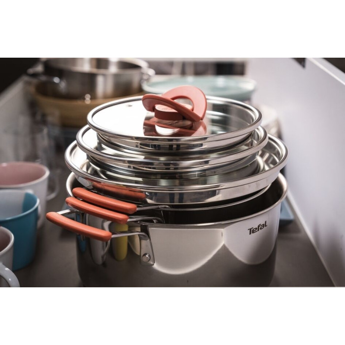 Tefal смешанный набор G720SD74 Opti'Space сталь, пластик 13 в 1