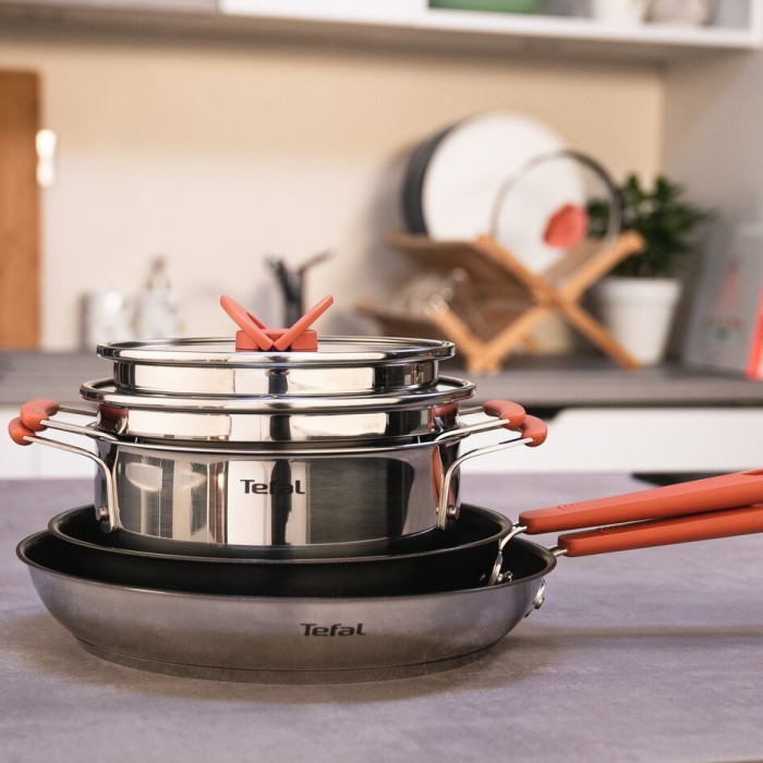 Tefal смешанный набор посуды Opti'Space G720S604 сталь 6 в 1