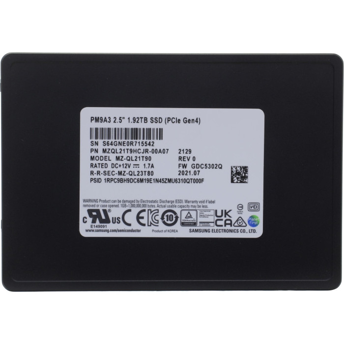 SSD Samsung MZQL21T9HCJR-00A07 1920 ГБ