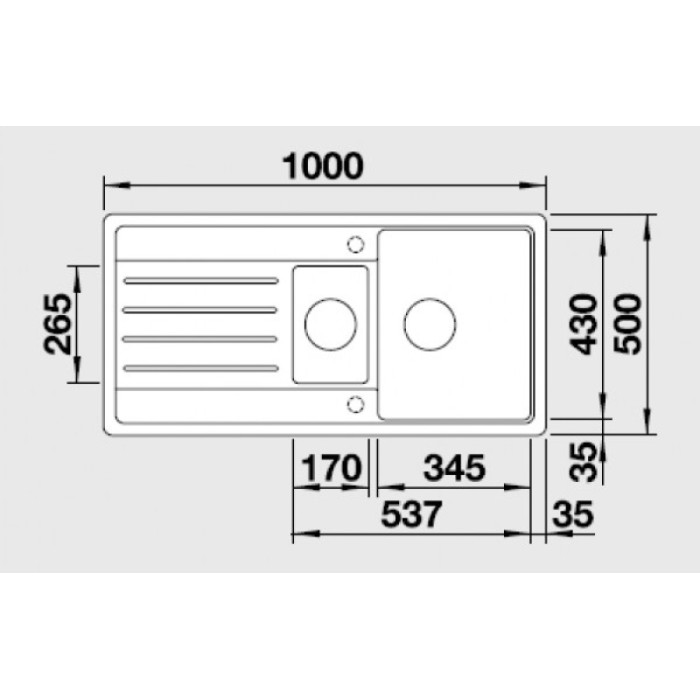Кухонная мойка Blanco Legra 6S вулканический серый (527271) 100х50х19 см, искусственный камень, тон вулканический серый