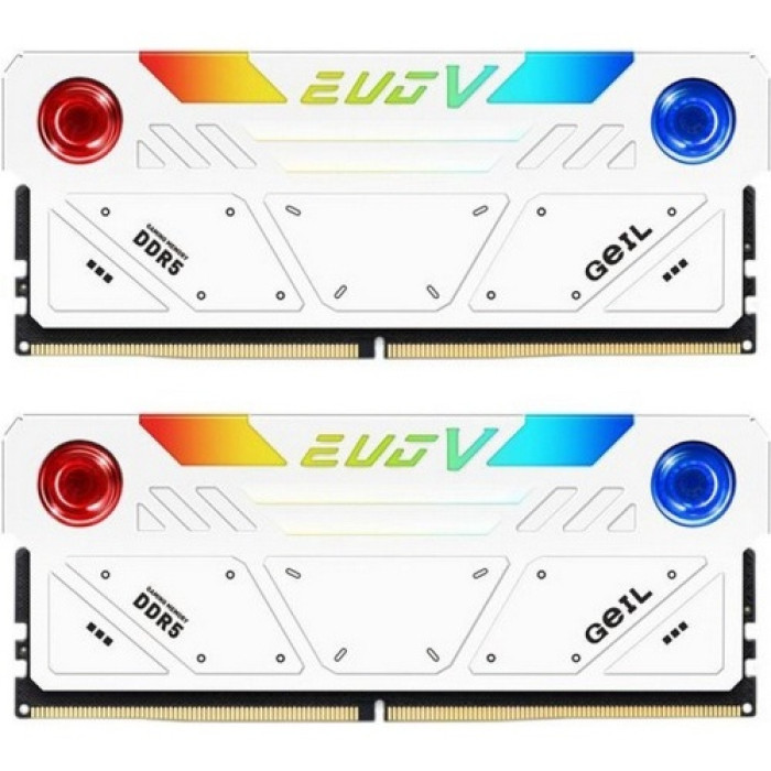 Оперативная память GEIL EVO V RGB 7200Mhz DDR5 32GB Kit (2x16GB), White, GESW532GB7200C36ADC