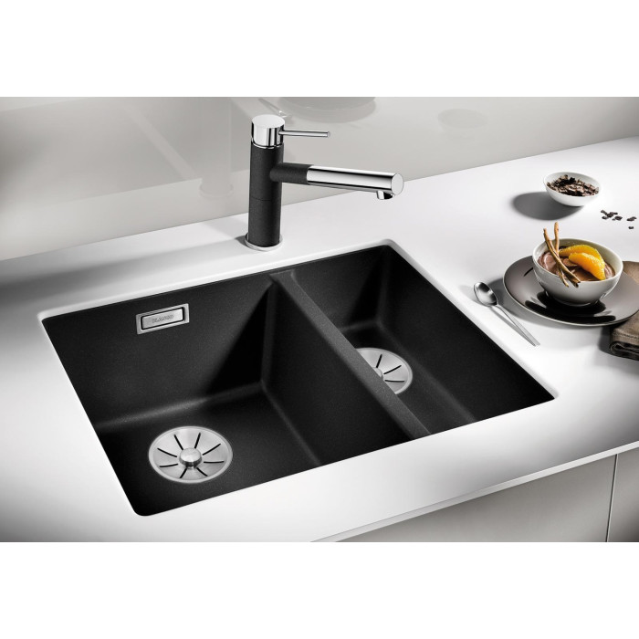 Кухонная мойка Blanco Subline 340/160-U LH вулканический серый (527345) 55.5х46х19 см, искусственный гранит, тон вулканический серый