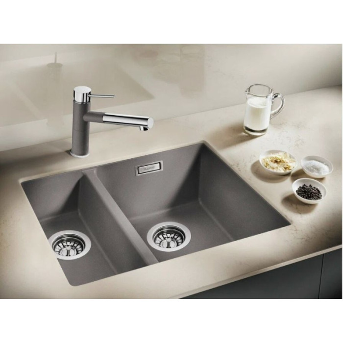 Кухонная мойка Blanco Subline 340/160-U RH вулканический серый (527346) 55.5х46х19 см, искусственный гранит, тон вулканический серый