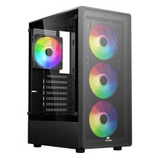 Корпус Wintek Miracle A01-B-M TG, ATX/Micro ATX, USB 1*3.0/2*2.0, 0.45mm, 4*12cm FRGB fan, Black