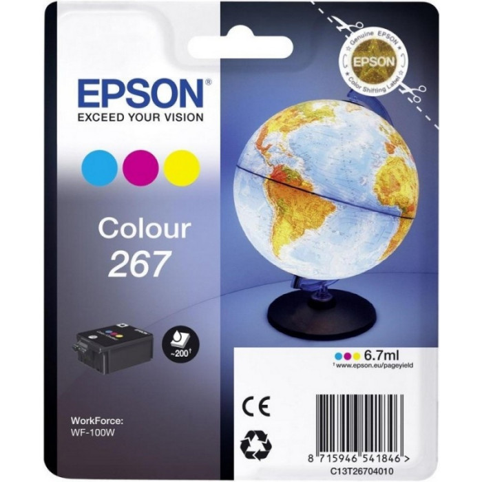Epson C13T26704010 Tri-colour Ink for WorkForce WF-100W голубой (cyan)